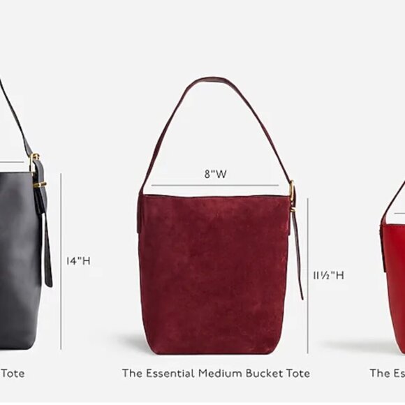 NWT Madewell The Essentia Medium BucketTote Pebbled Leather Large - Picture 7 of 7